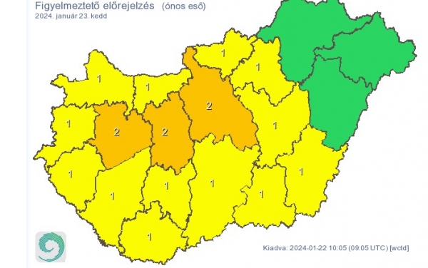 Ónos esőre figyelmeztet a meteorológiai szolgálat